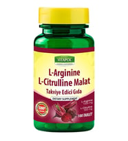 Vitapol L-Arjinine L-Citrulline Malat 100 Tablet L-Arginin L-Sitrulin