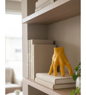 3D Sarı El Dekoratif Biblo 17X16 Cm Modern Ev Aksesuarı