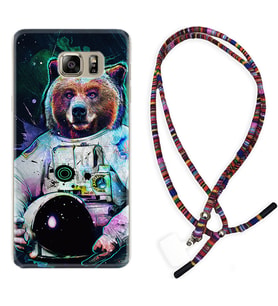 Samsung S7 Edge S20 Fe Plus Ultra S21 S22 Kılıf Boyun Asklı Rasta Silikon Astronot Panda 1755
