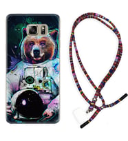 Samsung S7 Edge S20 Fe Plus Ultra S21 S22 Kılıf Boyun Asklı Rasta Silikon Astronot Panda 1755