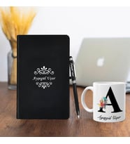 Kişiye Özel Siyah Defter Kalem Kupa Seti 1