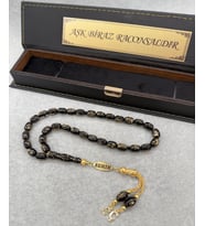 Erkek Hediye, İSİMLİ Altın Yaldız Kaplama Parçacıklı Golden Rosary+ İSİMLİ KUTU