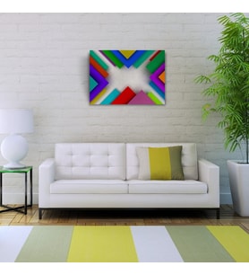 Renkli Üçgenler Kanvas Tablo 50 x 70