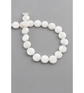 Sedef Doğal Taş Parlak Beyaz Daire Kesim 10x3mm Dizi [AA]