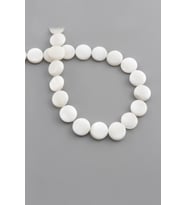 Sedef Doğal Taş Parlak Beyaz Daire Kesim 10x3mm Dizi [AA]