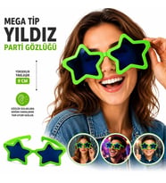 Mega Tip Yıldız Parti Gözlüğü Yeşil Renk