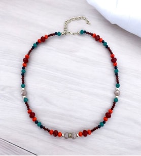 Leylan Takı  Karışık Renkli Kristal Kolye