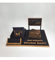 Kişiye Özel Mali Müşavir Masa İsimliği Kartvizitlik - Muhasebe Bürosu Açılış & Tebrik Hediyesi