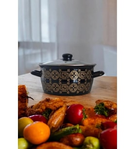 Prestij Siyah Desenli 22 cm Kızartma Tenceresi – 4.5 L