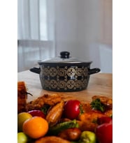 Prestij Siyah Desenli 22 cm Kızartma Tenceresi – 4.5 L