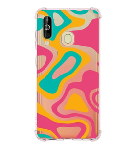 Samsung Galaxy A60  Köşe Korumalı Antişok Kapak Renkli Desen Tasarımlı Şeffaf Silikon Kılıf