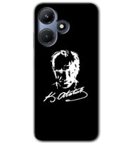 İnfinix Hot 30i Kılıf HD Desen Baskılı Kılıf - Atatürk Silüet İmza