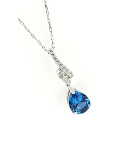 Sky Diamond Blue Creative Sapphire 925ayar Gümüş Lüks Kolye