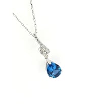 Sky Diamond Blue Creative Sapphire 925ayar Gümüş Lüks Kolye