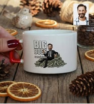 Kişiye Özel Karikatürlü Erkek Patron Lüks Fincan Doğum Günü Hediyesi