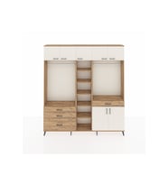 Arges Dolap 11 Raflı 4 Çekmeceli 2 Askılı 220x30x243 Çam-Aytaşı/Çam