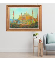 Altın Varaklı Çerçeveli Paspartulu  Tablo sde582 (Gold)