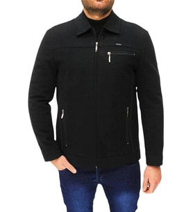Erkek Büyük Beden Kaşe Mont 9050 BGL-ST03246 (Siyah)