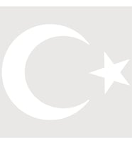 Türk Bayrağı, Ay Yıldız Araba Oto Sticker Beyaz 20x15 cm (Karışık)