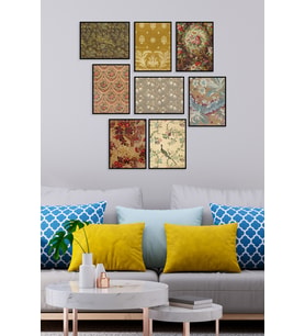 Çerçevesiz Mdf Baskı Çerçeve Görünümlü 8 Parça Mdf Tablo Seti Antika Baskı