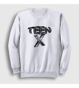 Presmono Unisex Beyaz Logo Ken Carson Teen X Sweatshirt 424032tt (Beyaz)