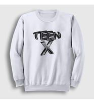 Presmono Unisex Beyaz Logo Ken Carson Teen X Sweatshirt 424032tt (Beyaz)