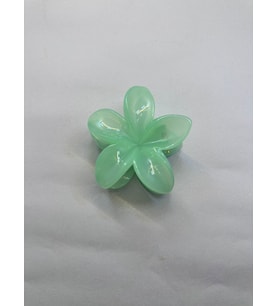 Tekli, Koyu Yeşil Renk 8 cm Lotus Çiçeği Mandal Toka