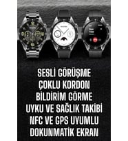 Akıllı Saat Titreşimli Amoled Ekran Uyku ve Sağlık Takibi Sesli Görüşme