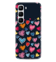 Infinix Hot 60 Kılıf Boutique Baskılı Resimli Boyama Kalpler Pcode -019