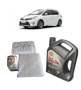 2010-2018 BENZİNLİ TOYOTA VERSO 1.6 YAĞ BAKIM SETİ SHELL 5W 30 + HAVA + POLEN + YAĞ FİLTRESİ
