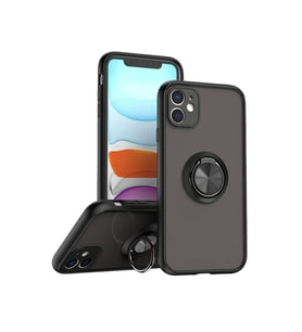 Iphone 11 Kılıf Montreal Yüzüklü Silikon Kapak - Siyah