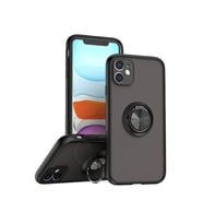 Iphone 11 Kılıf Montreal Yüzüklü Silikon Kapak - Siyah