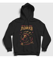 Presmono Unisex Siyah Layka CCCP Sovyetler Birliği Kapüşonlu Sweatshirt 266851tt