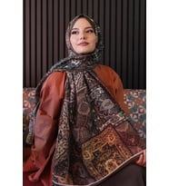 Etnik Desen Haki Soft Pamuk Şal (Standart)