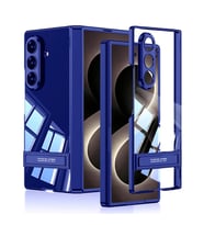 Galaxy Z Fold 8 Ultra Kılıf Kamera Korumalı Şeffaf Tasarımlı Zore Lego Standlı Kapak