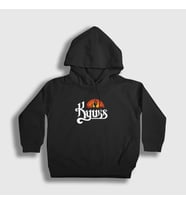 Presmono Unisex Çocuk Siyah Logo Kyuss Kapüşonlu Sweatshirt 439222tt