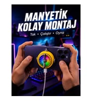Mey İthalat® Şarj Edilebilir RGB Telefon Soğutucu Oyun Fanı