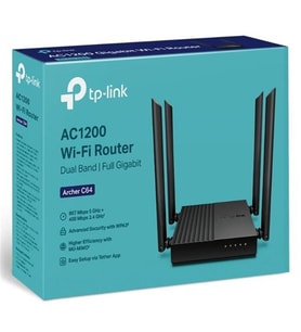 Tp-Lınk Archer C64 Ac1200 2.4/5Ghz 1200Mbps Mu-Mımo Ic Ortam Kablosuz Wıfı Router
