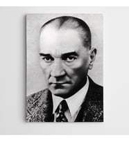 Atatürk Portre Siyah Beyaz Kanvas Tablo