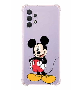 Samsung Galaxy A32  Köşe Korumalı Antişok Kapak Mickey Mouse Tasarımlı Şeffaf  Kılıf
