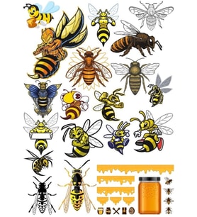 Arı Sticker Set1 15 Parça Telefon, Tablet, Defter, Laptop Sticker