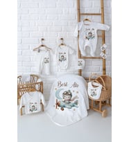 Pia Baby Premium %100 Pamuk Erkek Bebek Hediyesi 10 Parça İsme Özel Doğum Seti 5024-01 (Krem)