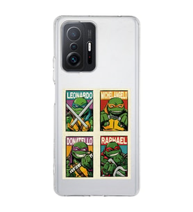 Xiaomi Mi 11T - 11T Pro Uyumlu Ninja Kaplumbağalar Tasarımlı Şeffaf Telefon Kılıfı