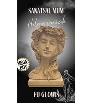 Fu Glowis Dev Boy Antik Helena Tanrıça Figürlü Heykelde Dekoratif Kokulu Mum Hediyelik  Özel Seri (Soğuk Beyaz)