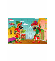 Karagöz ve Hacivat  3-9 Yaş Çocuklar için 24 Parçalı Ahşap Puzzle Yapboz