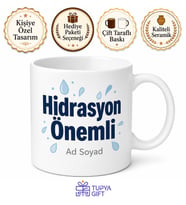Hidrasyon Önemli Yazılı Baskılı Kupa Bardak Hediye Porselen Mug
