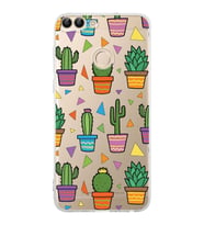 PrintiFy Huawei P Smart ile Uyumlu Water Color 4  Kamera Korumalı Şeffaf  Kılıf