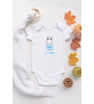 Özel Tasarım Lisanslı Sevimli Hipopotam Cute Hippo Bebek Body Beyaz Bebek Badi Zıbın