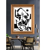 Altın Varaklı  Çerçeveli Paspartulu Tablo ndd759 (Gold)