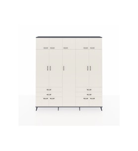 Arges Gardrop 12 Raflı 4 Çekmeceli 2 Askılı 220x30x243 Antrasit-Aytaşı